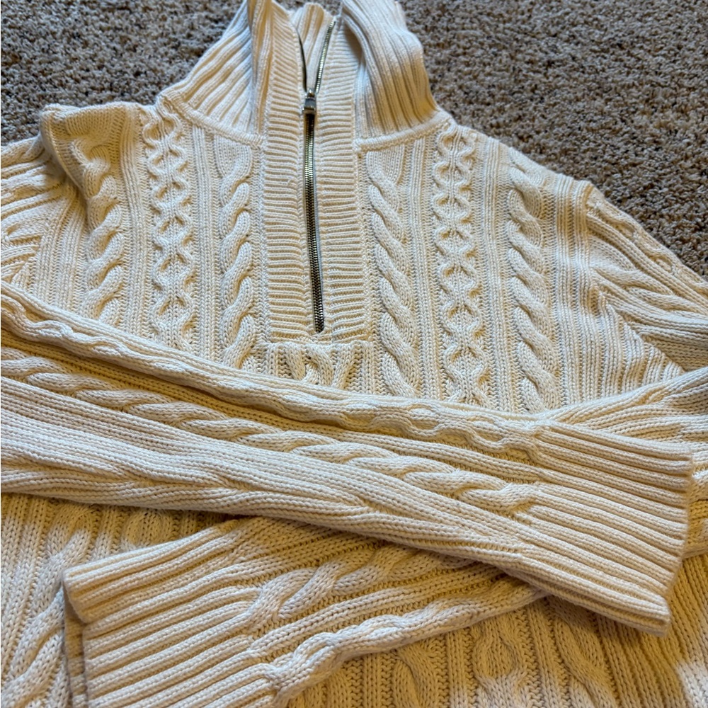 Polo Ralph Lauren Cream Cable Knit Turtleneck Sweater